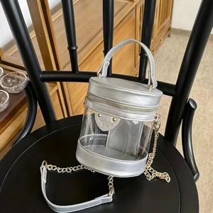 Transparent Bucket Bag with Detachable Chain